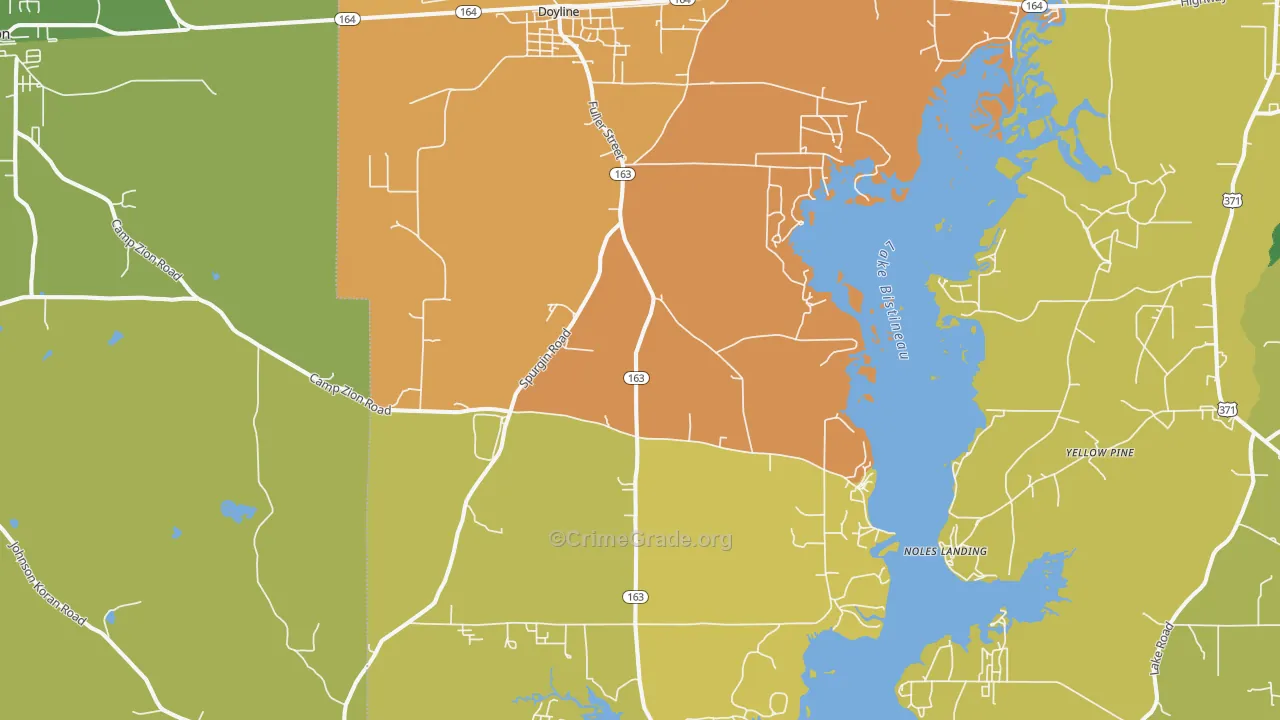 Doyline, LA Map of Burglary Rates