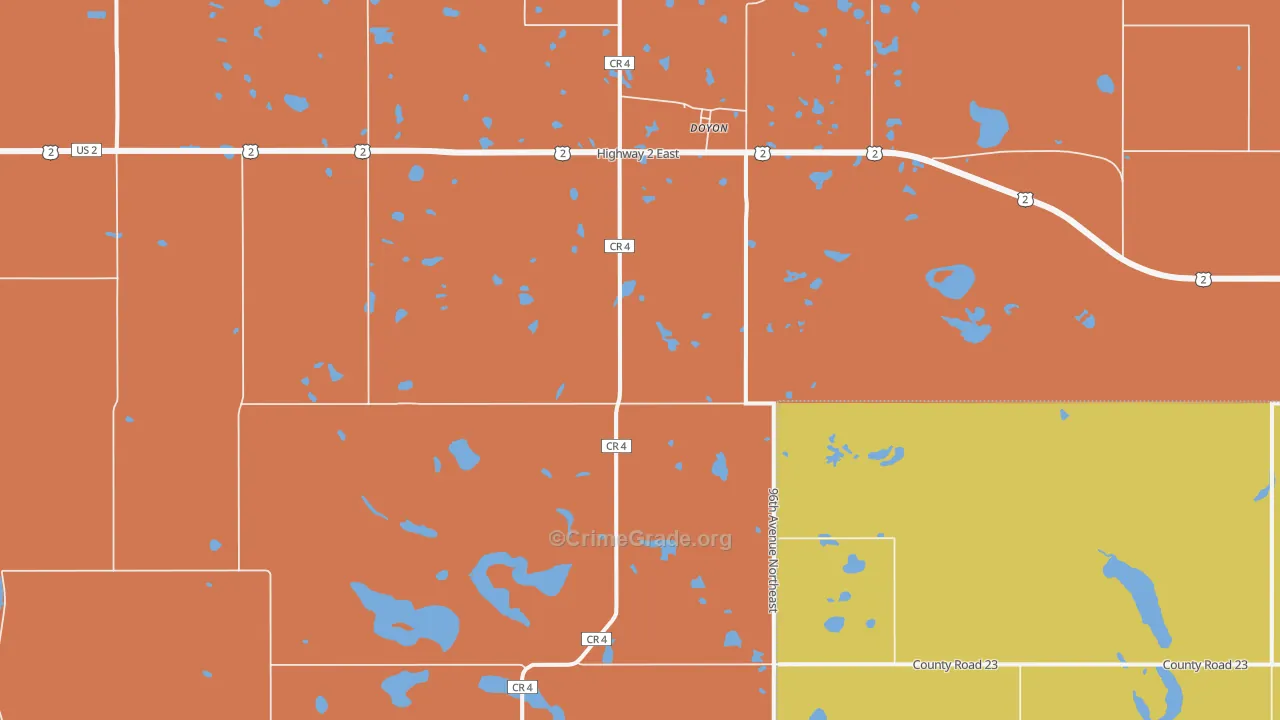 Doyon, ND Map of Burglary Rates