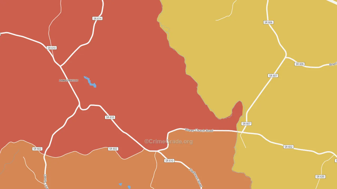 Dragonville, VA Map of Burglary Rates