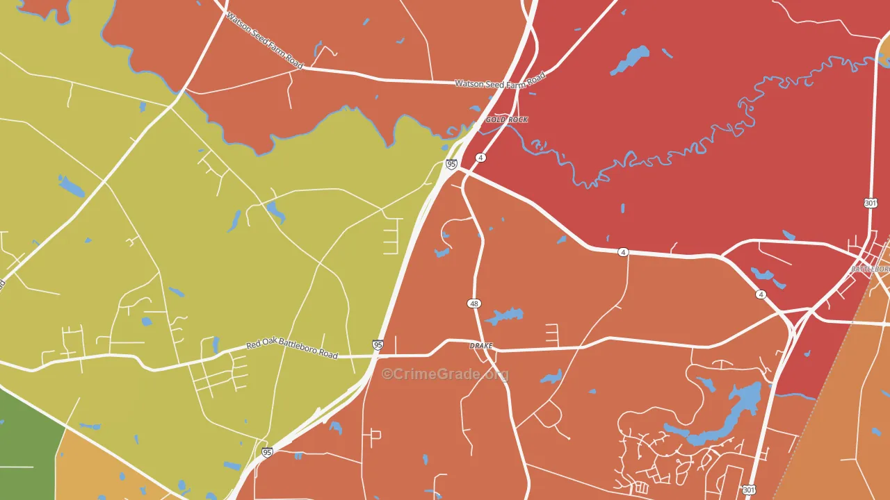 Drake, NC Map of Burglary Rates