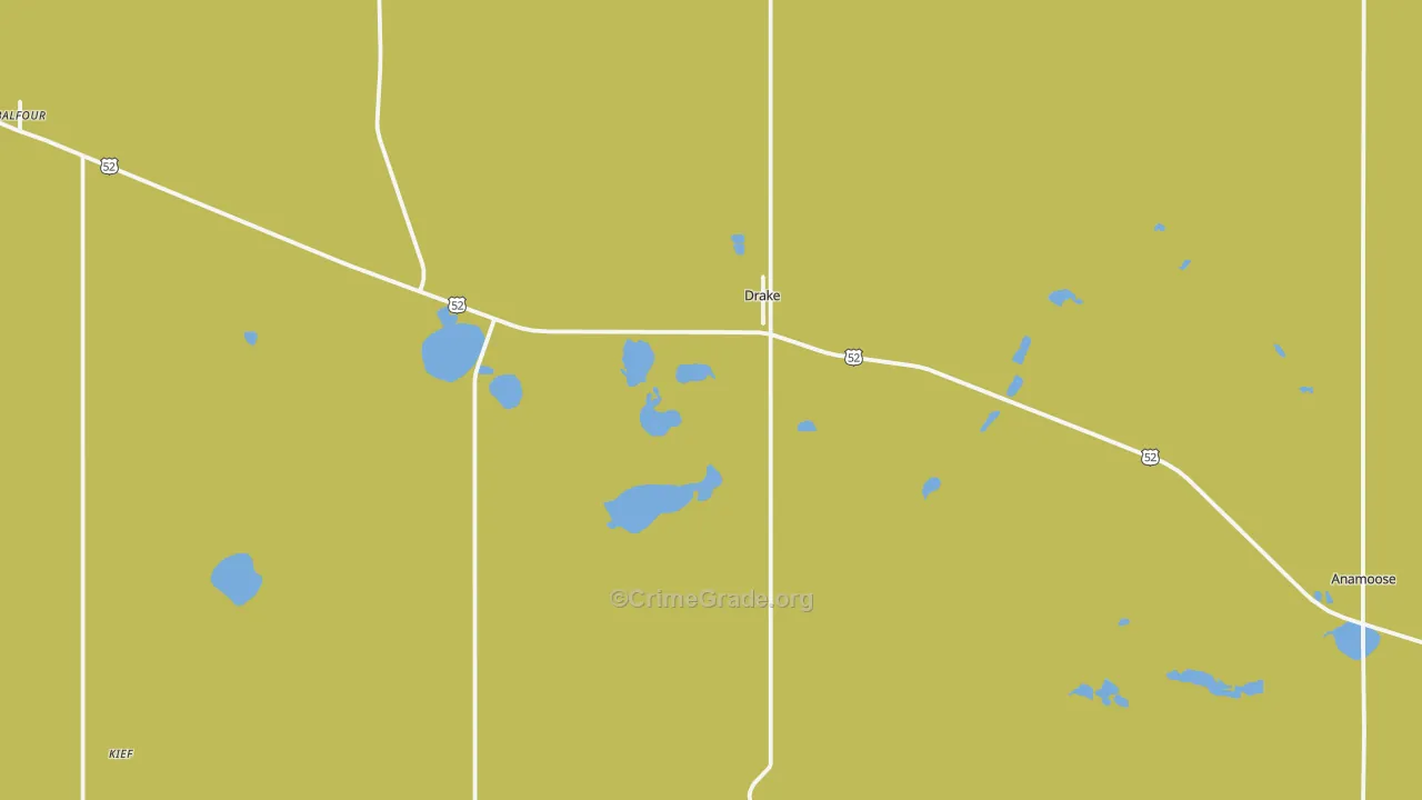 Drake, ND Map of Burglary Rates