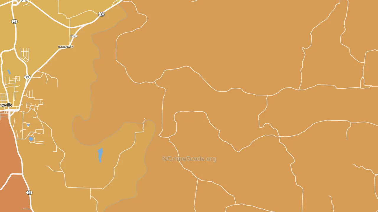 Drakes Creek, AR Map of Burglary Rates