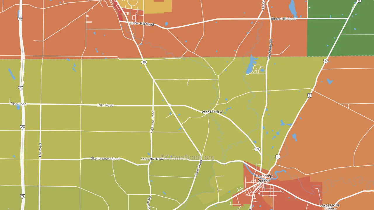 Drakes Mills, PA Map of Burglary Rates