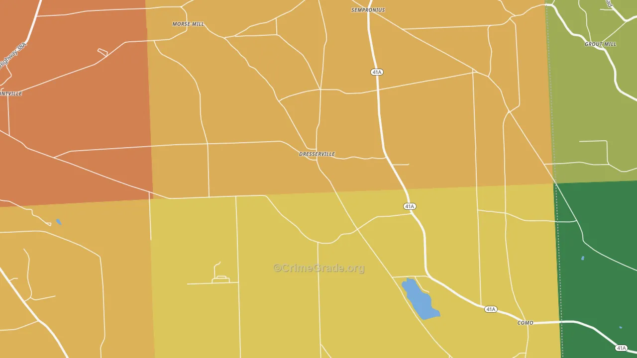 Dresserville, NY Map of Burglary Rates