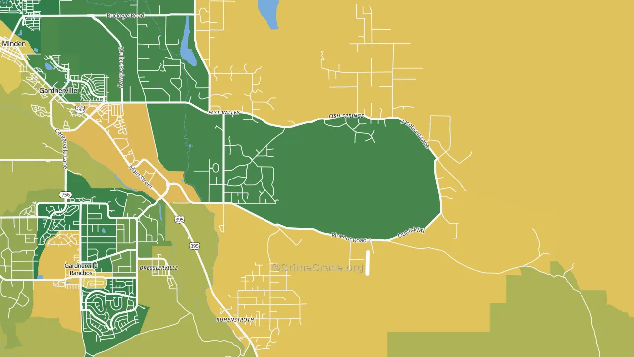 Dresslerville, NV Map of Burglary Rates