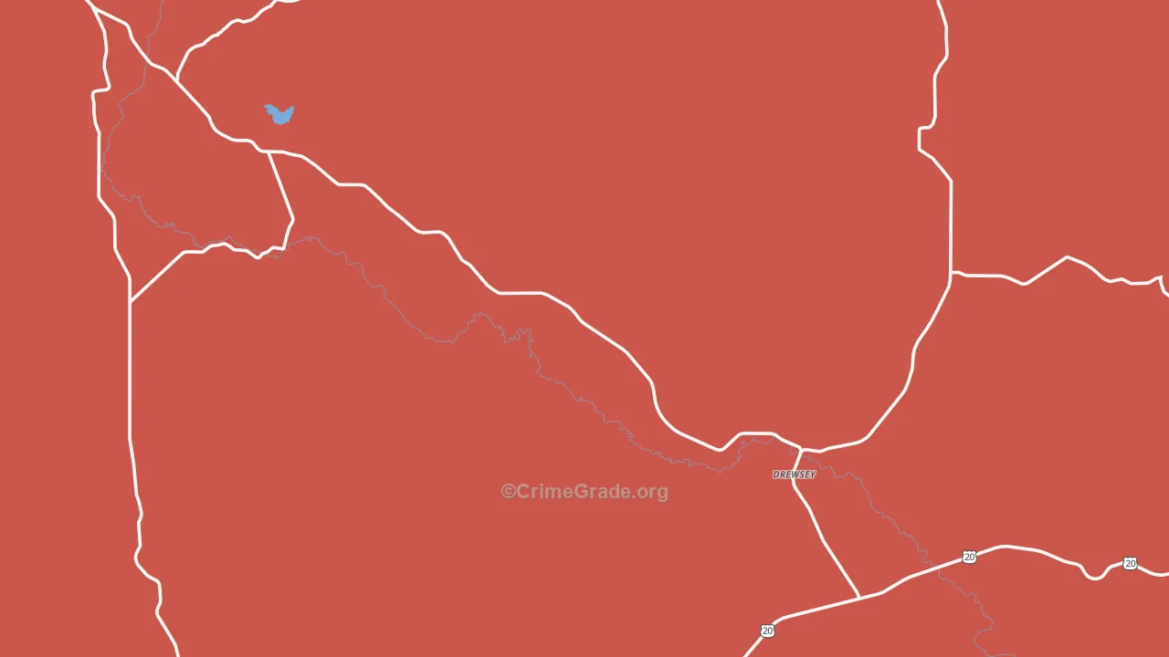 Drewsey, OR Map of Burglary Rates