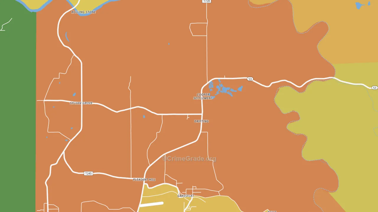 Drifting, PA Map of Burglary Rates