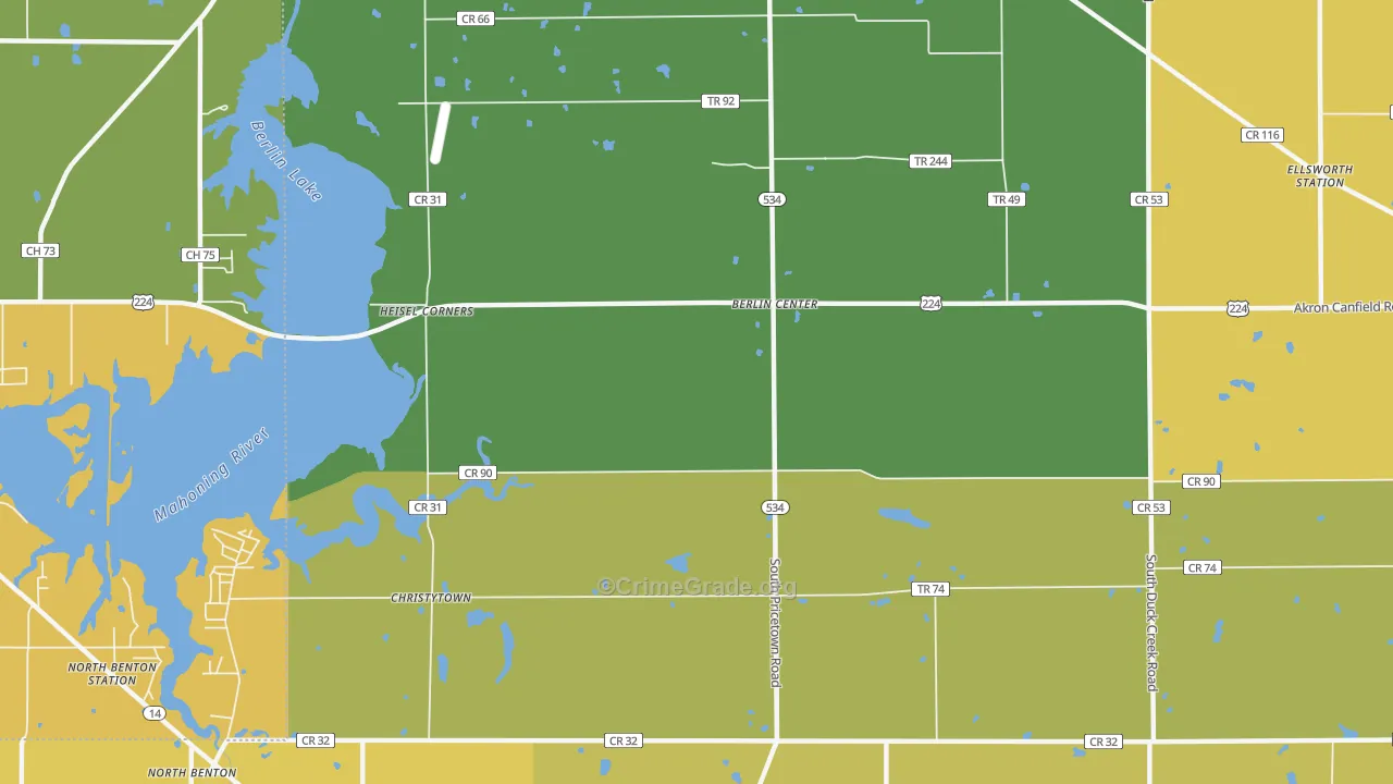 Driftwood, OH Map of Burglary Rates