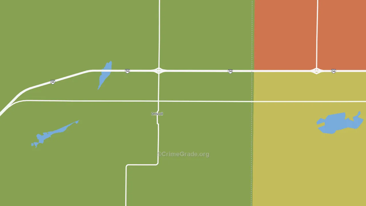 Driscoll, ND Map of Burglary Rates