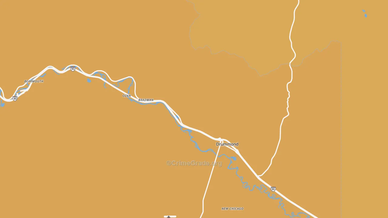 Drummond, MT Map of Burglary Rates