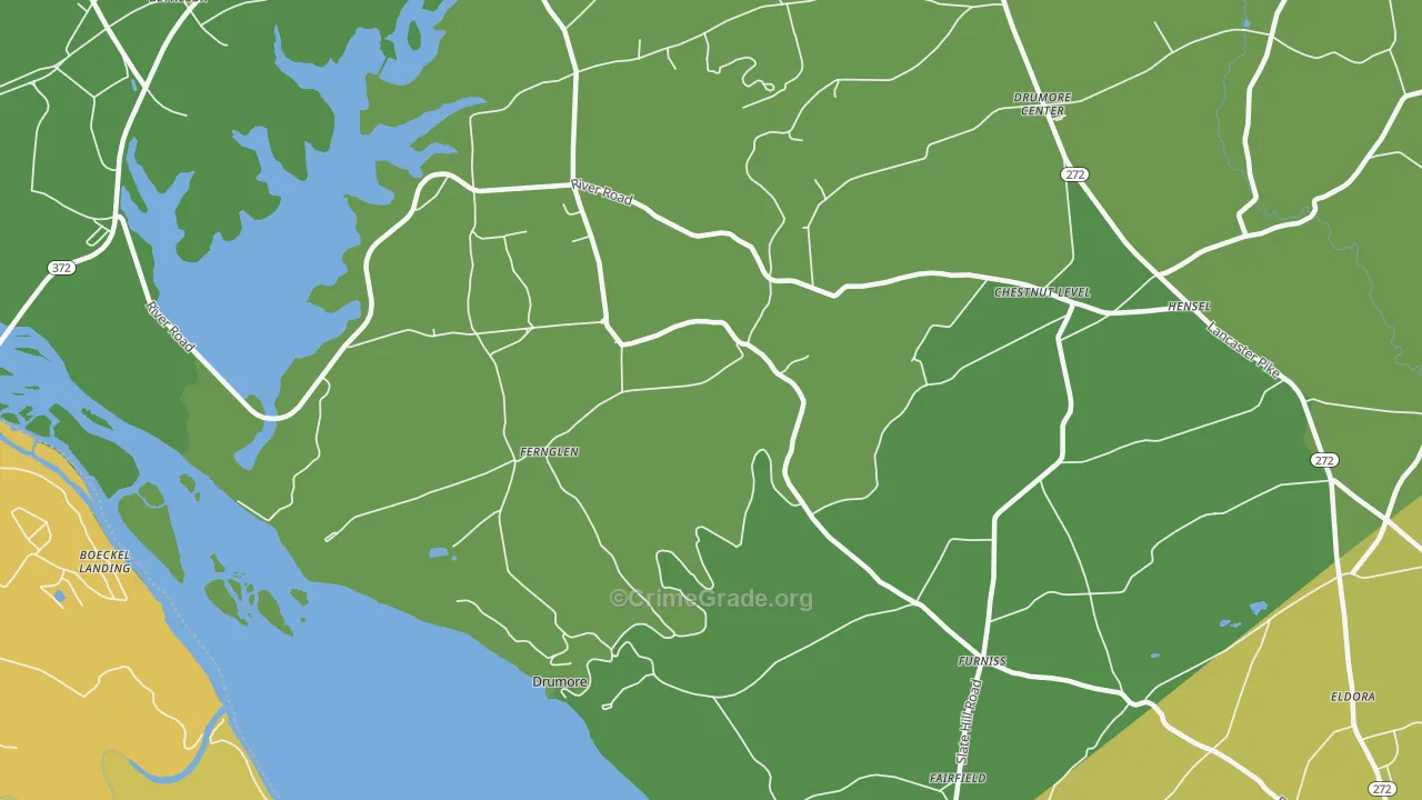 Drumore, PA Map of Burglary Rates
