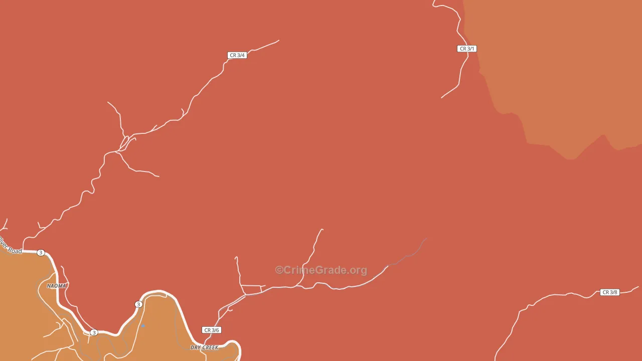 Dry Creek, WV Map of Burglary Rates