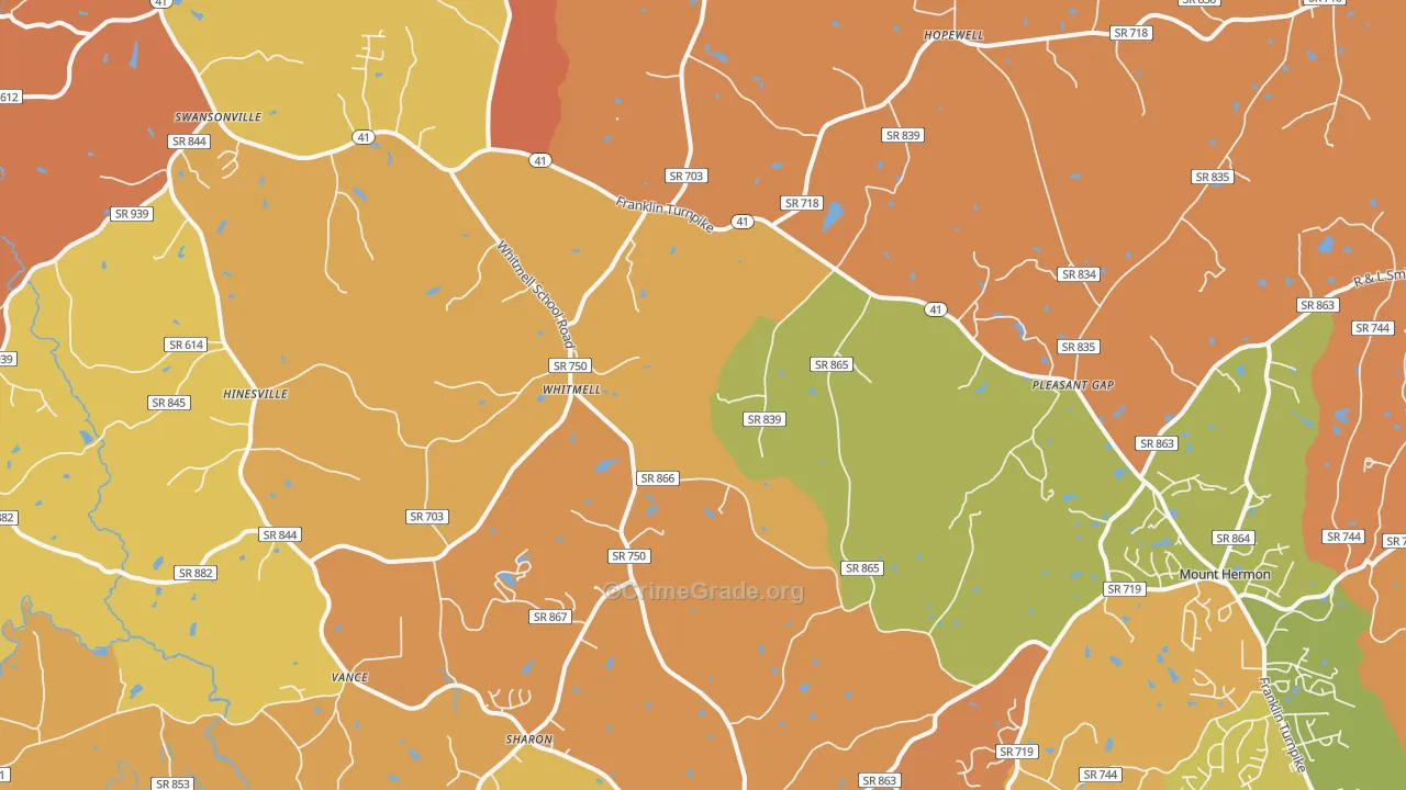Dry Fork, VA Map of Burglary Rates