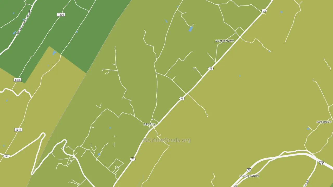 Dry Run, PA Map of Burglary Rates
