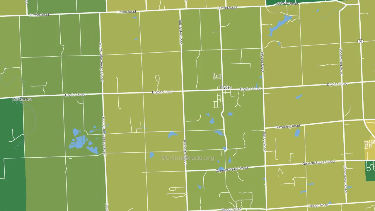 Dryden, MI Map of Burglary Rates