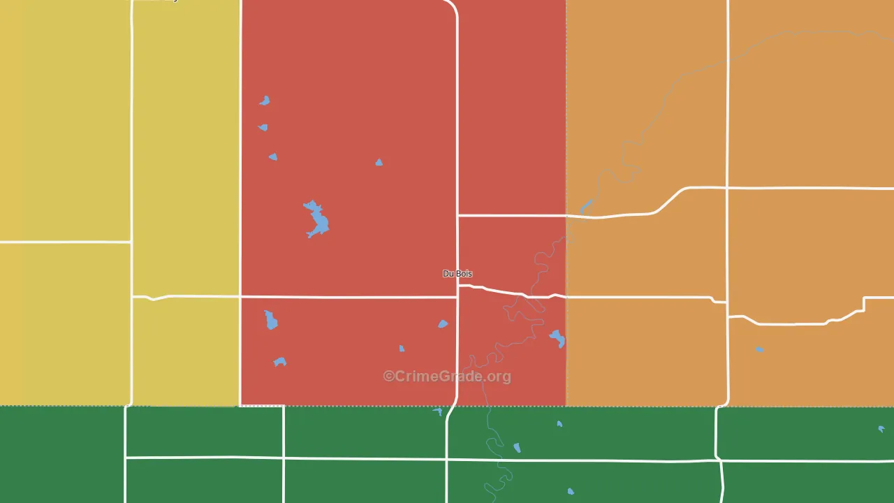 Du Bois, NE Map of Burglary Rates