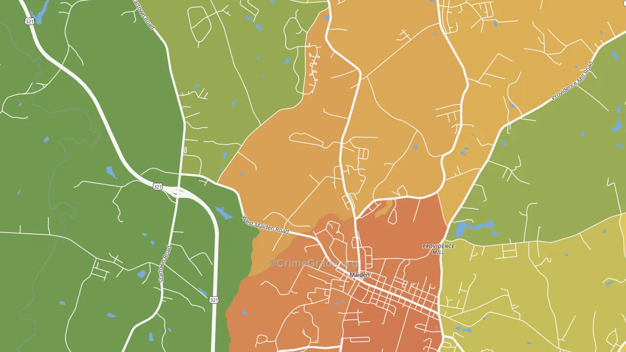 Duan, NC Map of Burglary Rates