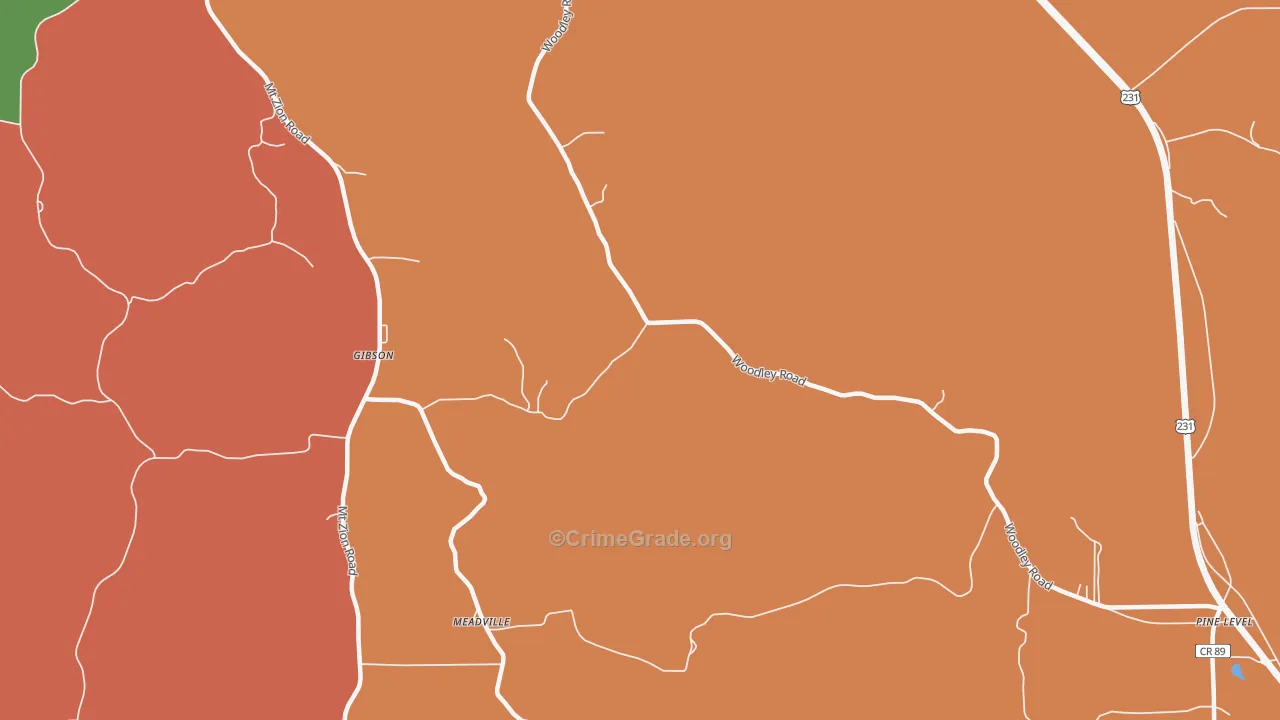 Dublin, AL Map of Burglary Rates