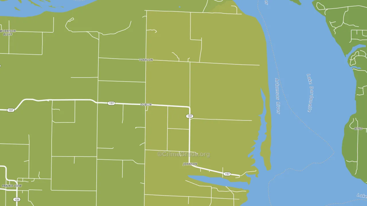 Dublin, AR Map of Burglary Rates