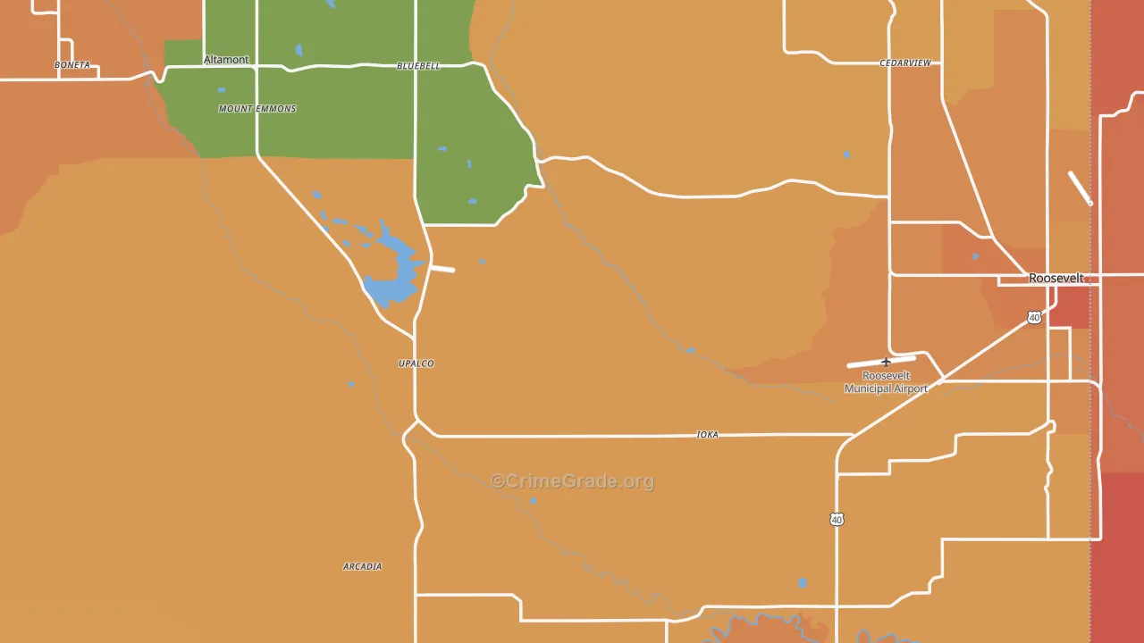 Duchesne County, UT Map of Burglary Rates
