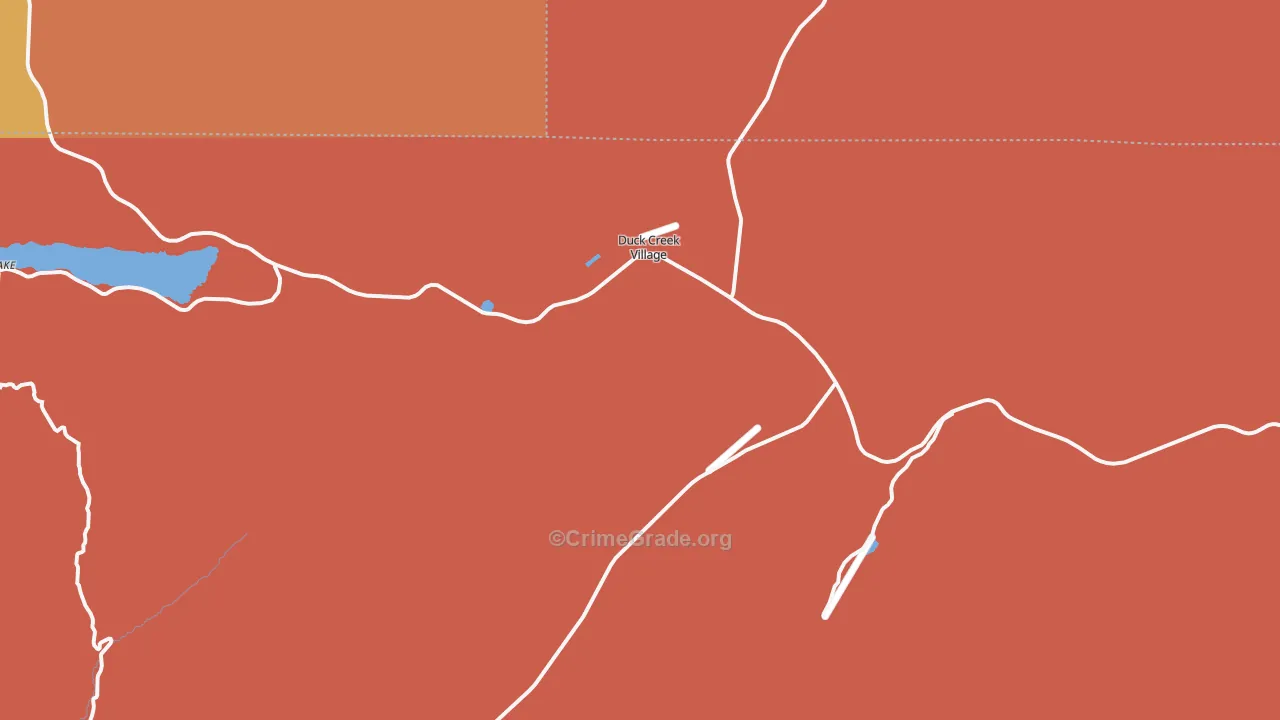 Duck Creek Village, UT Map of Burglary Rates