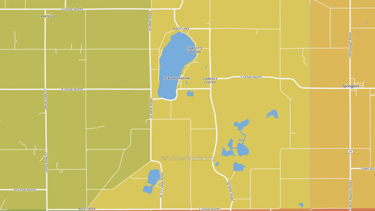 Duck Lake, MI Map of Burglary Rates