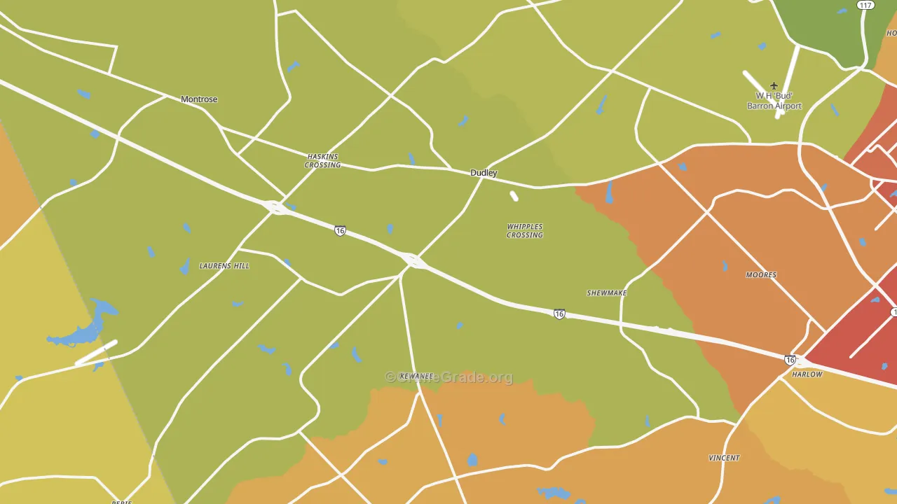 Dudley, GA Map of Burglary Rates