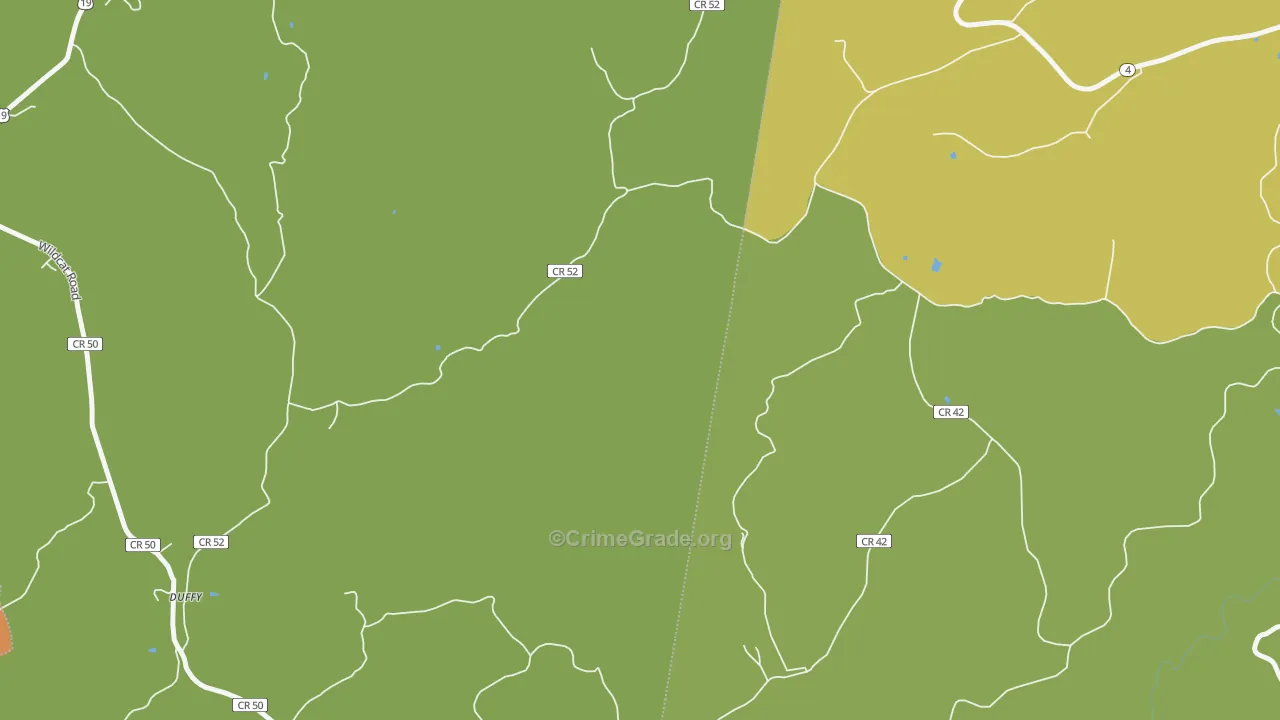 Duffy, WV Map of Burglary Rates