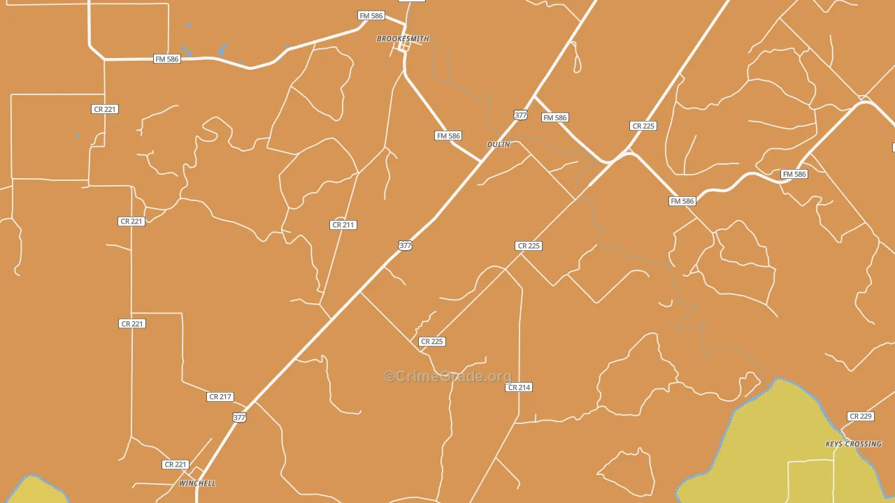 Dulin, TX Map of Burglary Rates