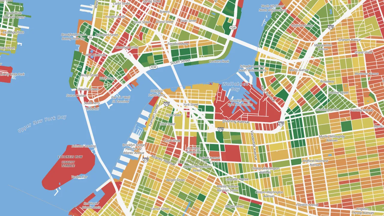 Dumbo, Brooklyn, NY Map of Burglary Rates