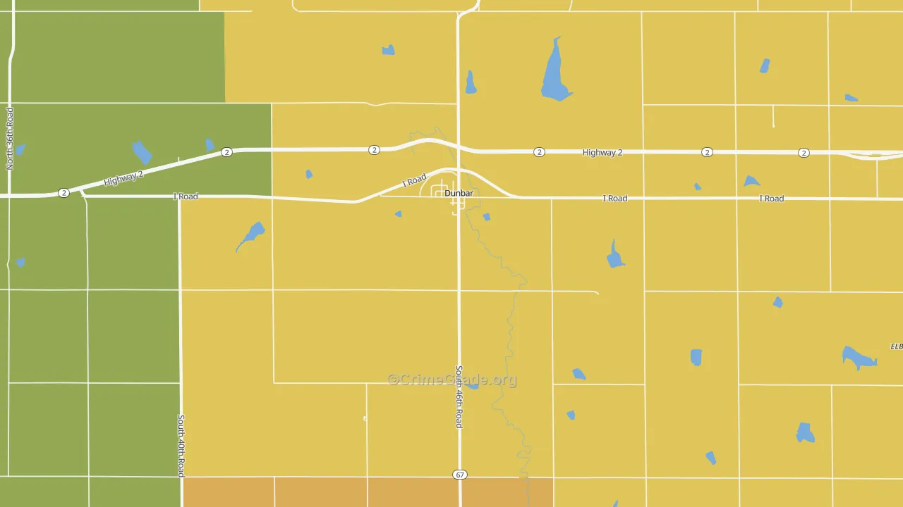 Dunbar, NE Map of Burglary Rates
