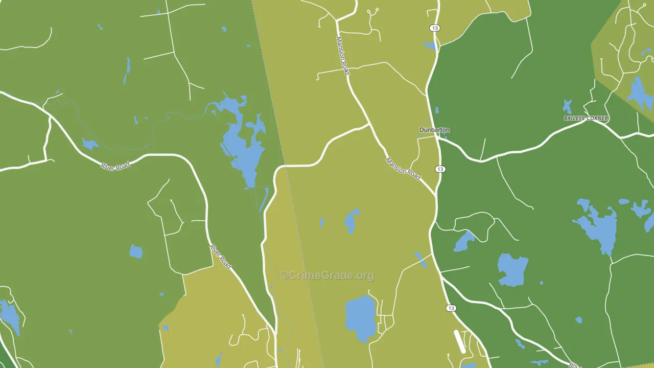 Dunbarton Center, NH Map of Burglary Rates