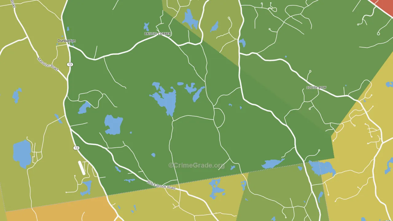 Dunbarton, NH Map of Burglary Rates
