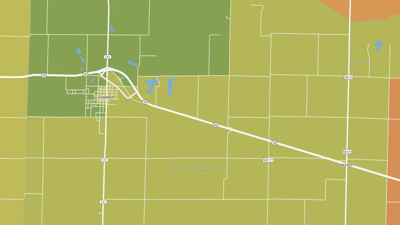 Duncans Bridge, MO Map of Burglary Rates