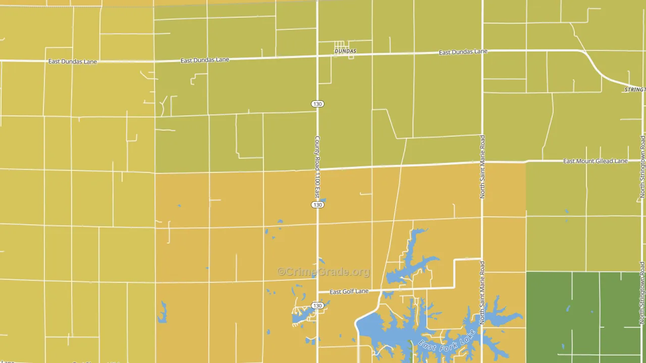 Dundas, IL Map of Burglary Rates