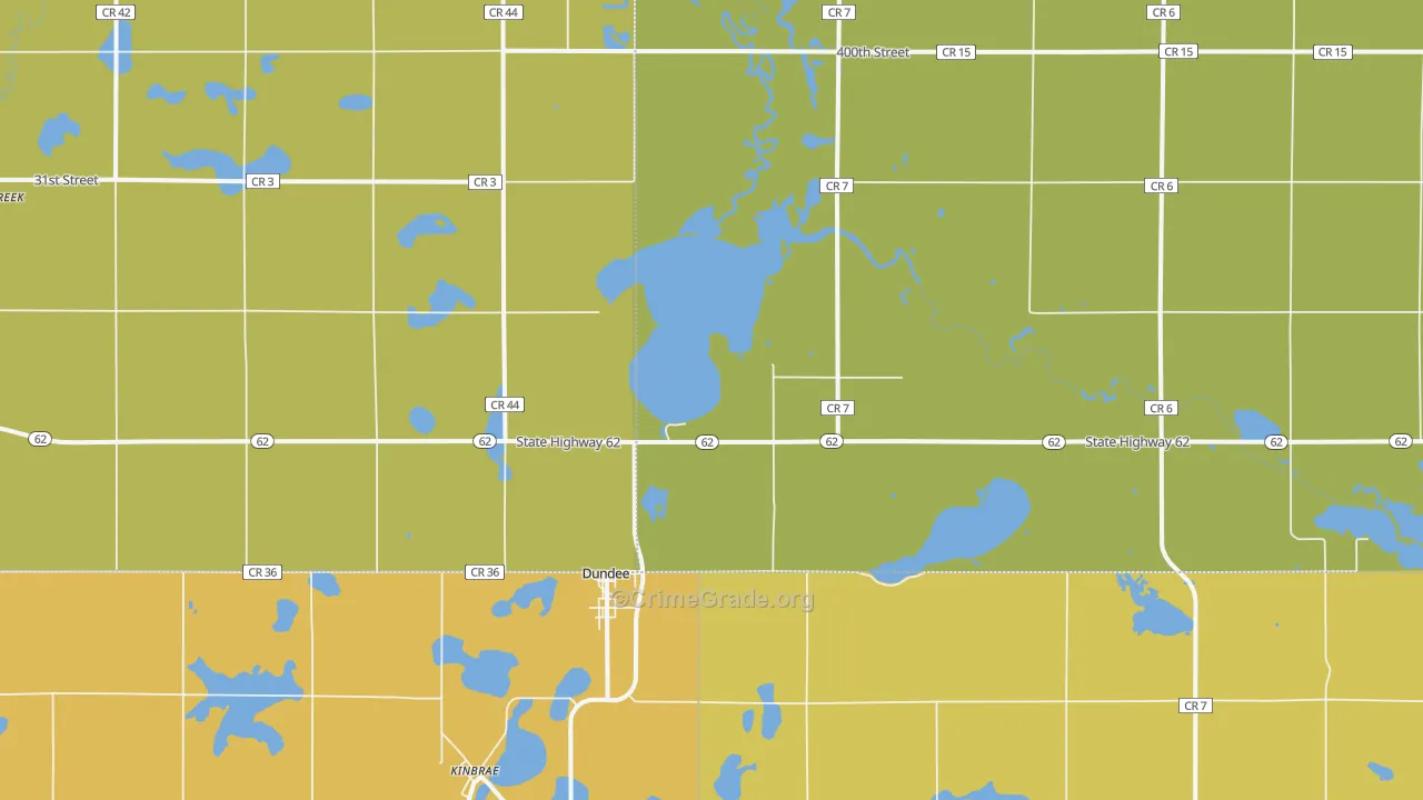 Dundee, MN Map of Burglary Rates