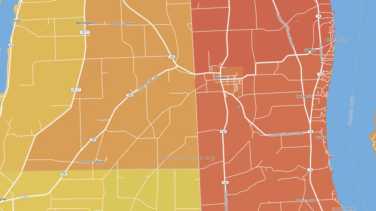 Dundee, NY Map of Burglary Rates