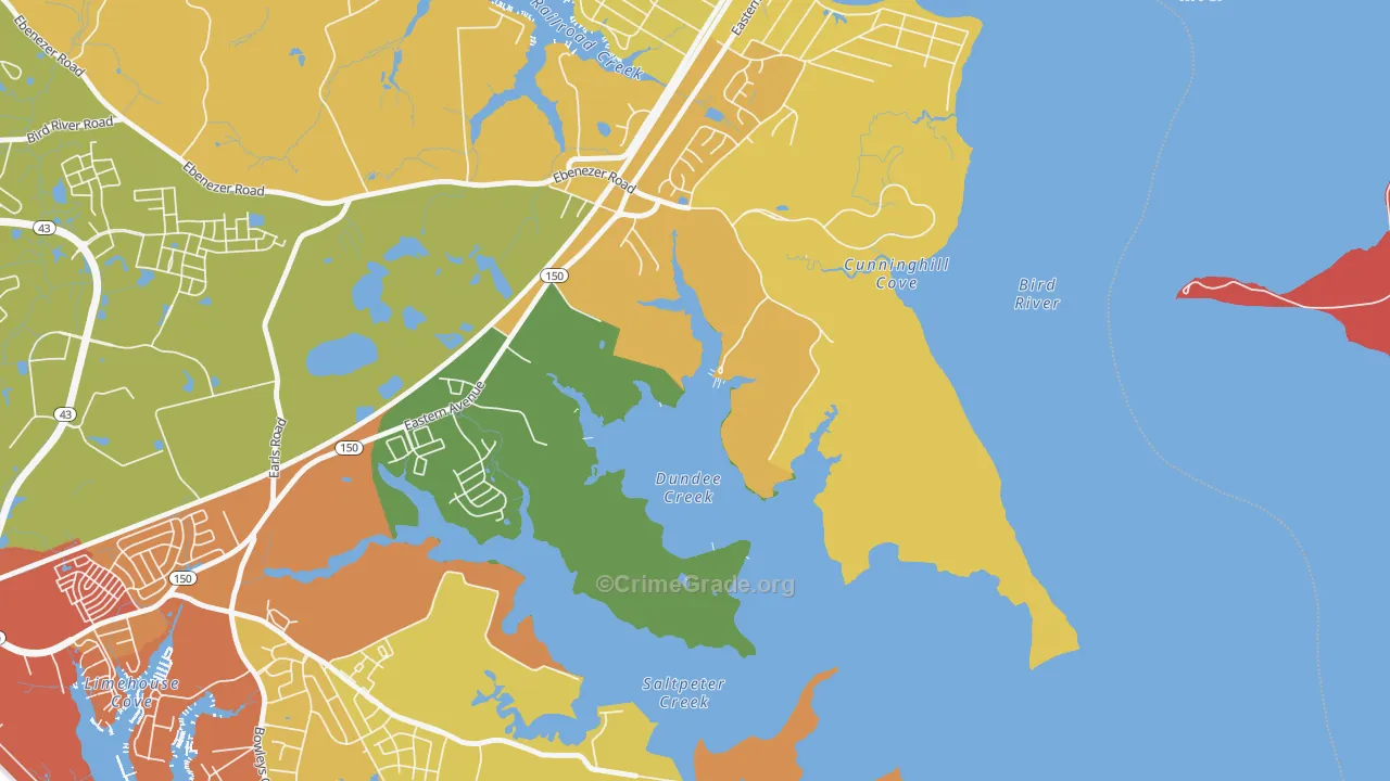 Dundee Village, MD Map of Burglary Rates