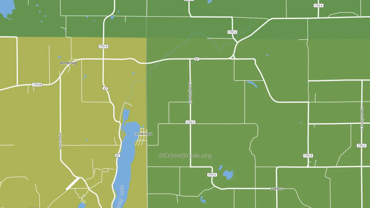 Dundee, WI Map of Burglary Rates
