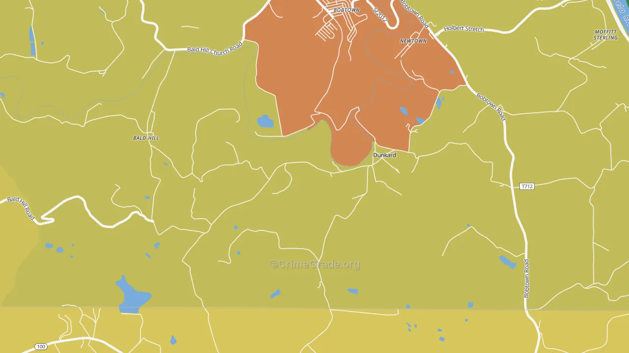 Dunkard, PA Map of Burglary Rates