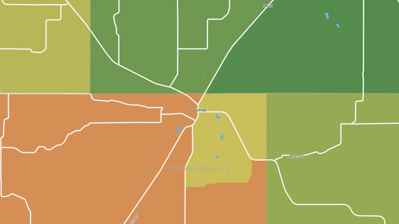 Dunlap, IA Map of Burglary Rates