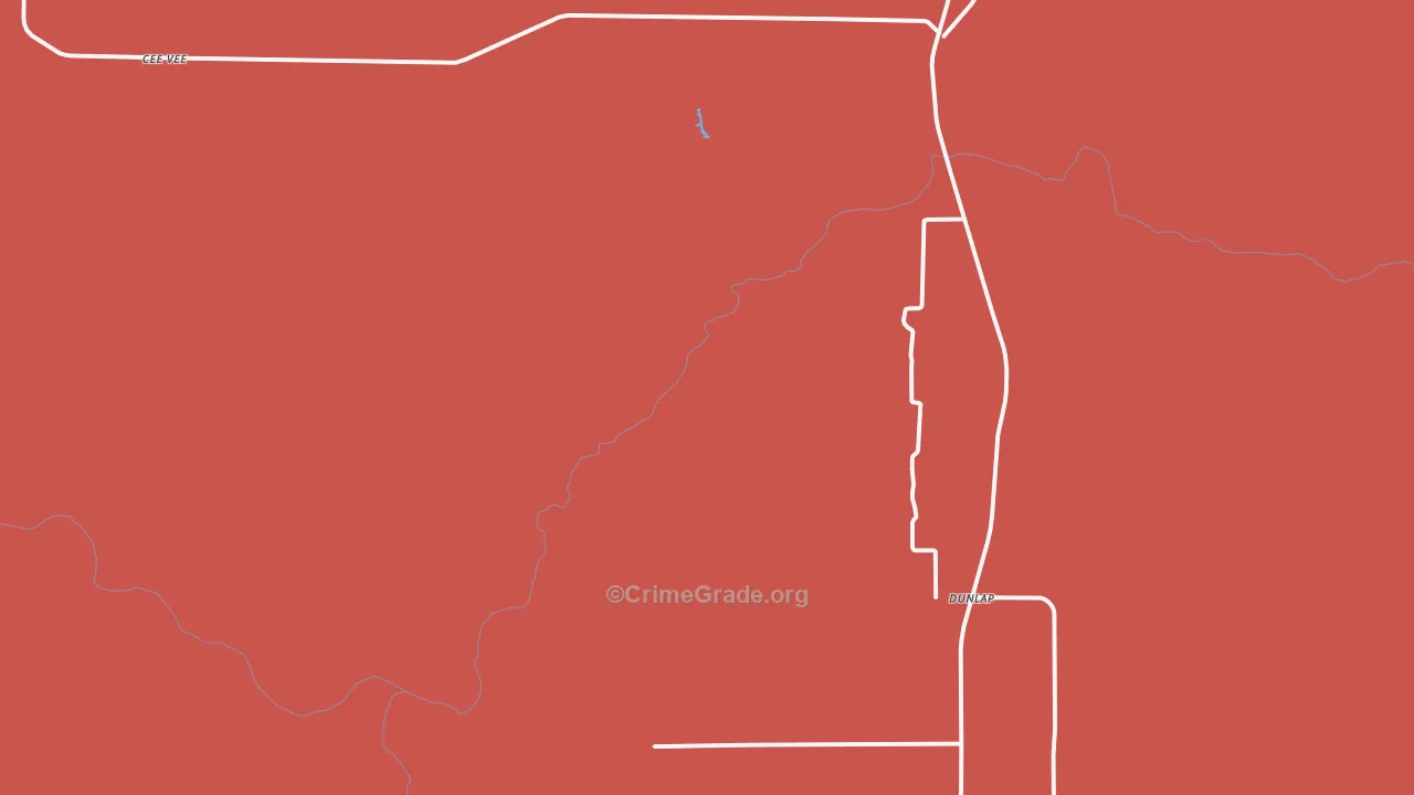 Dunlap, TX Map of Burglary Rates