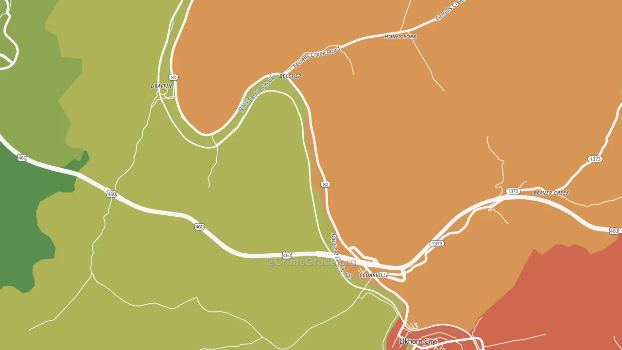 Dunleary, KY Map of Burglary Rates