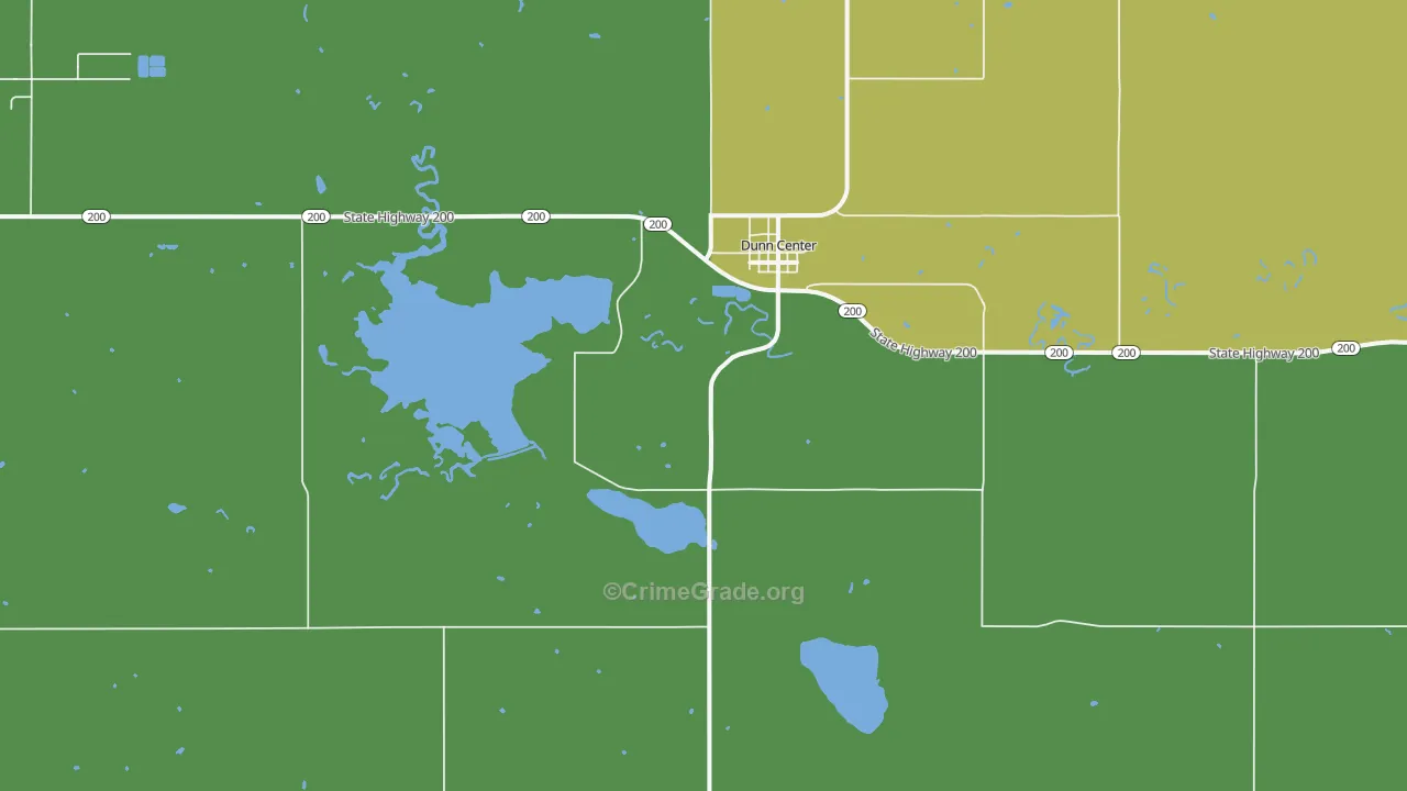 Dunn Center, ND Map of Burglary Rates