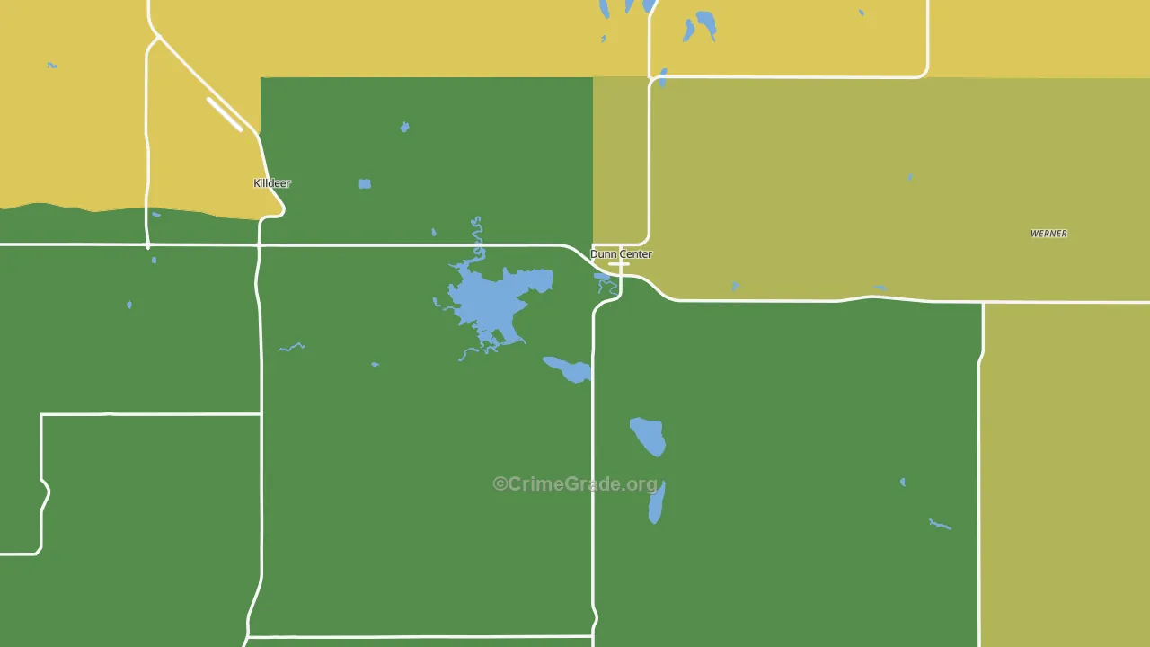 Dunn County, ND Map of Burglary Rates
