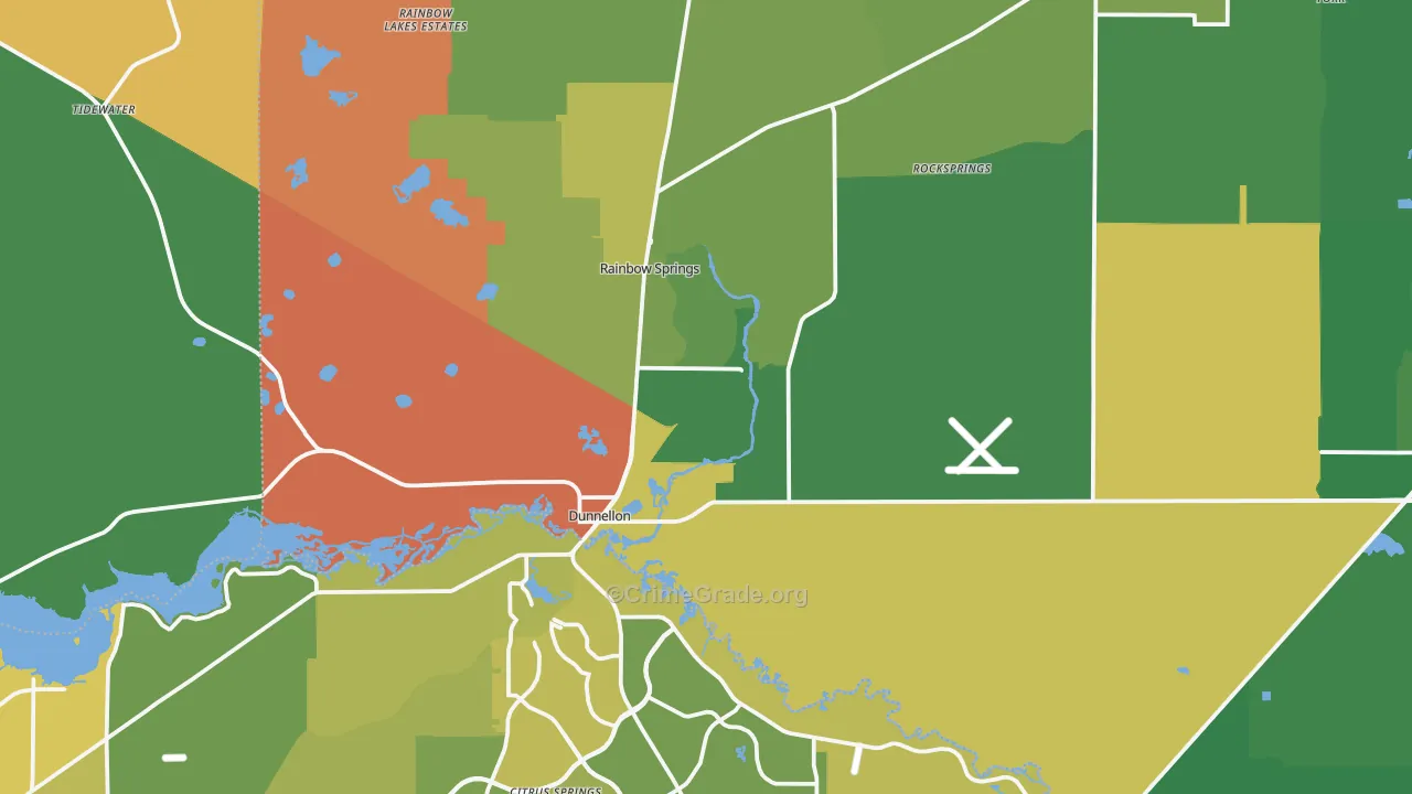 Dunnellon, FL Map of Burglary Rates