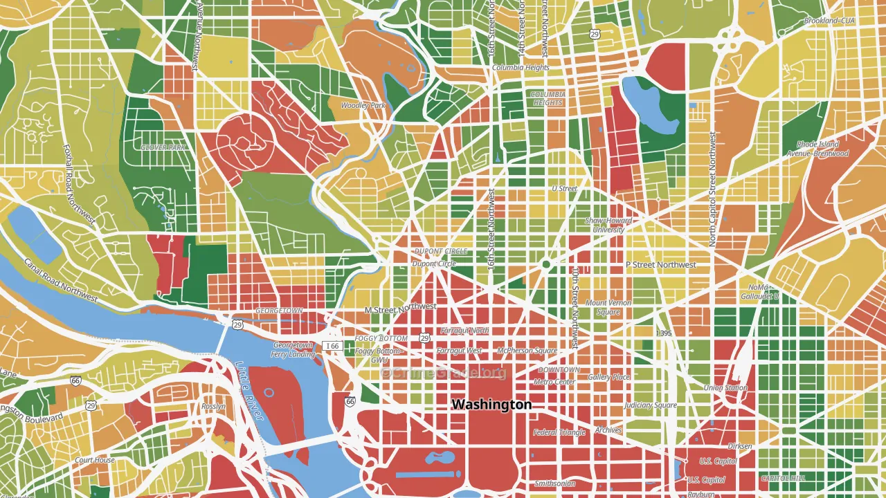 Dupont Circle, Washington, DC Map of Burglary Rates