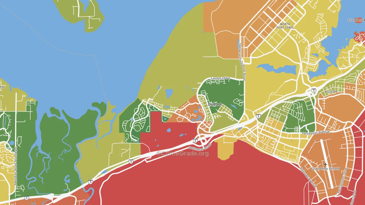 Dupont, WA Map of Burglary Rates