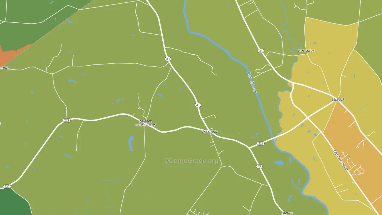 Dupree Crossroads, NC Map of Burglary Rates