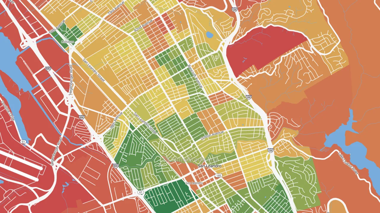 Durant Manor, Oakland, CA Map of Burglary Rates